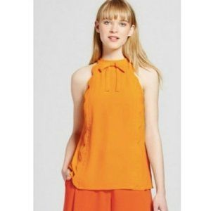 Victoria Beckham For Target Orange Scallop Halter Top (XS)
